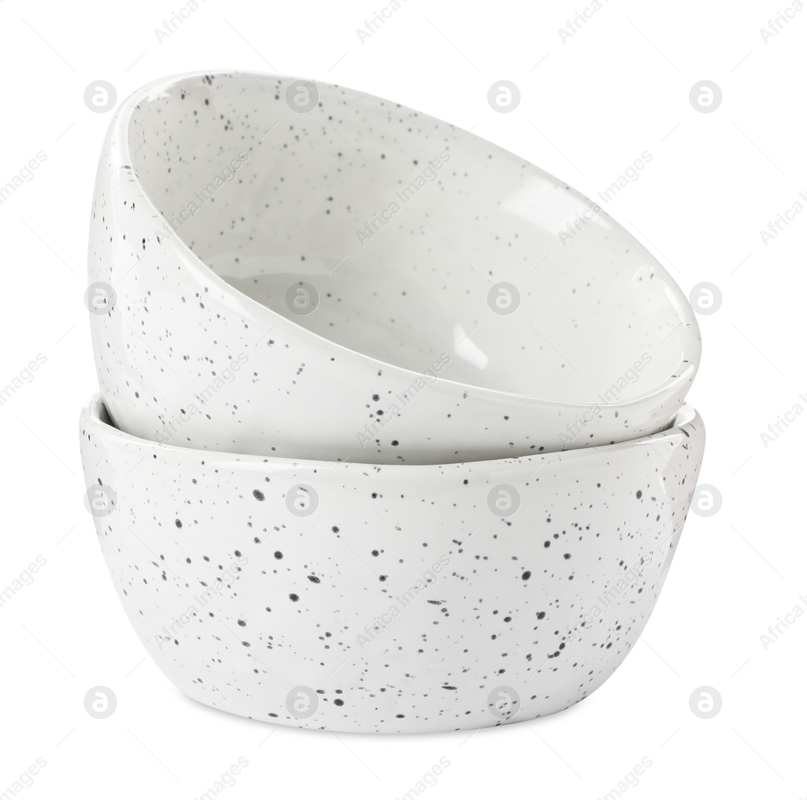 Photo of Beautiful empty ceramic bowls on white background