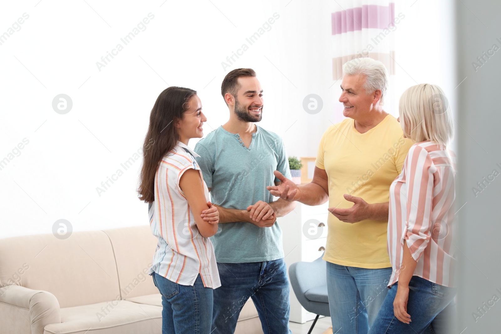 Photo of Happy family at home. Reunion of generations