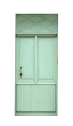 Beautiful stylish wooden door isolated on white