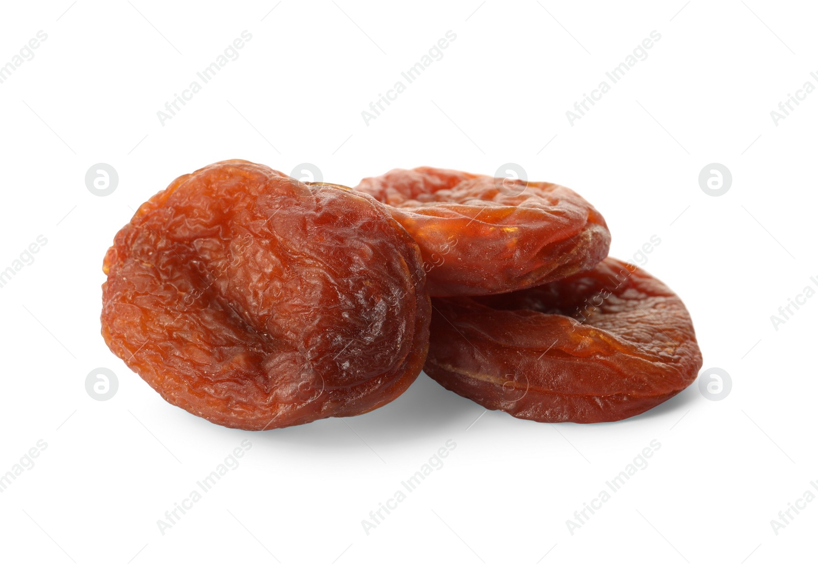 Photo of Tasty dried apricots isolated on white. Healthy snack