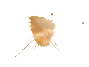 Dried coffee stain isolated on white, top view