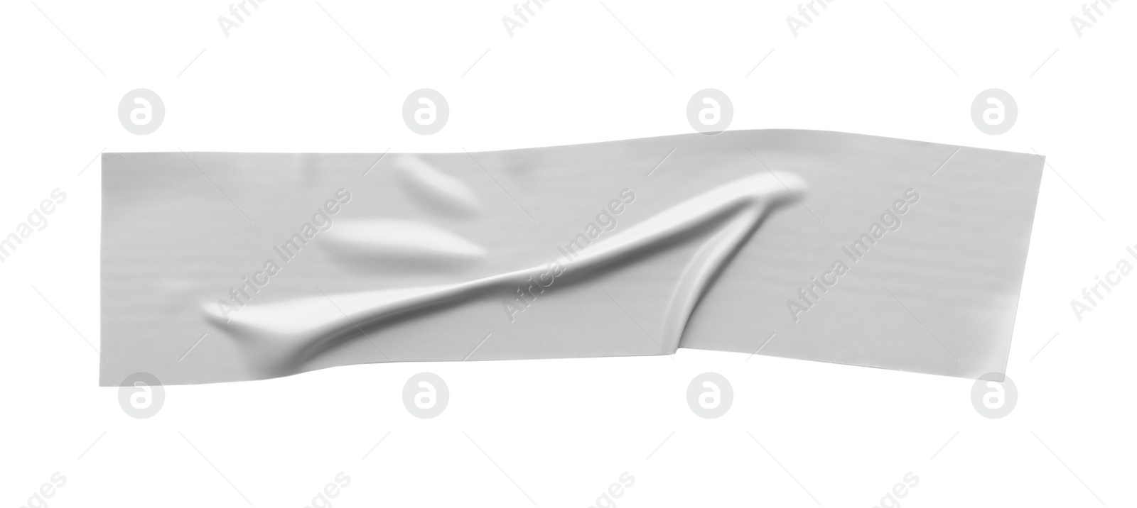 Photo of Piece of grey insulating tape isolated on white, top view