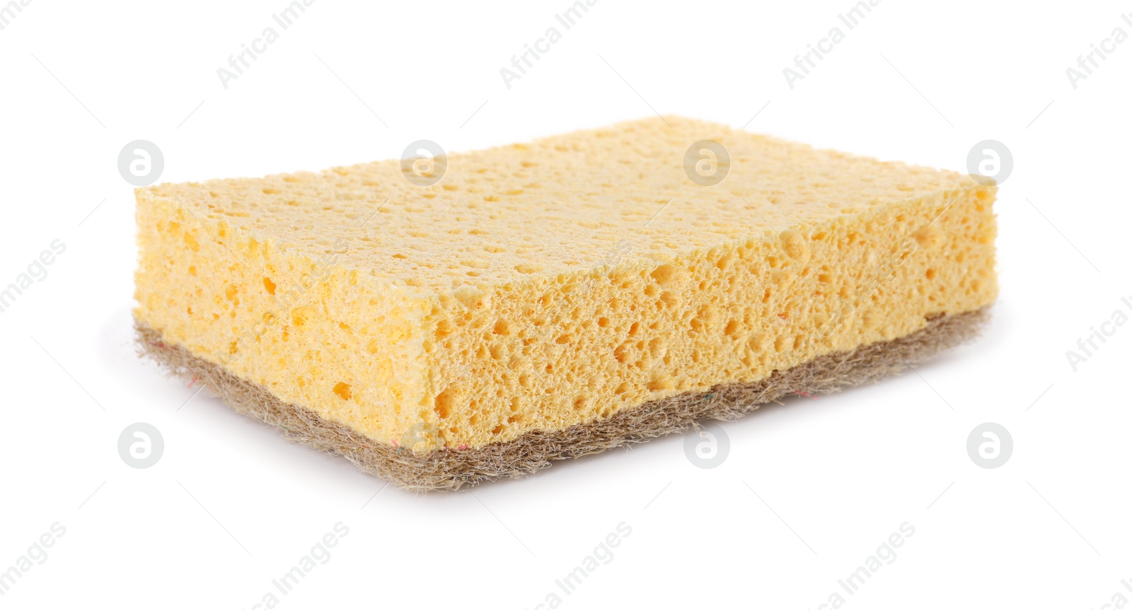 Photo of Cleaning supply. One sponge isolated on white