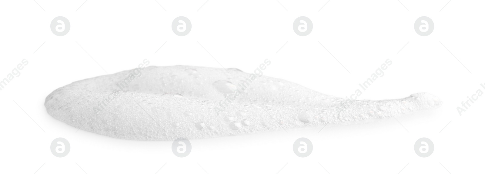 Photo of Sample of cosmetic foam on white background