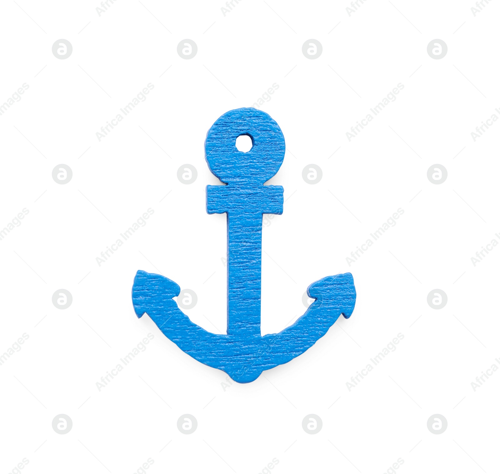 Photo of One light blue anchor figure isolated on white