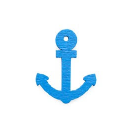 Photo of One light blue anchor figure isolated on white