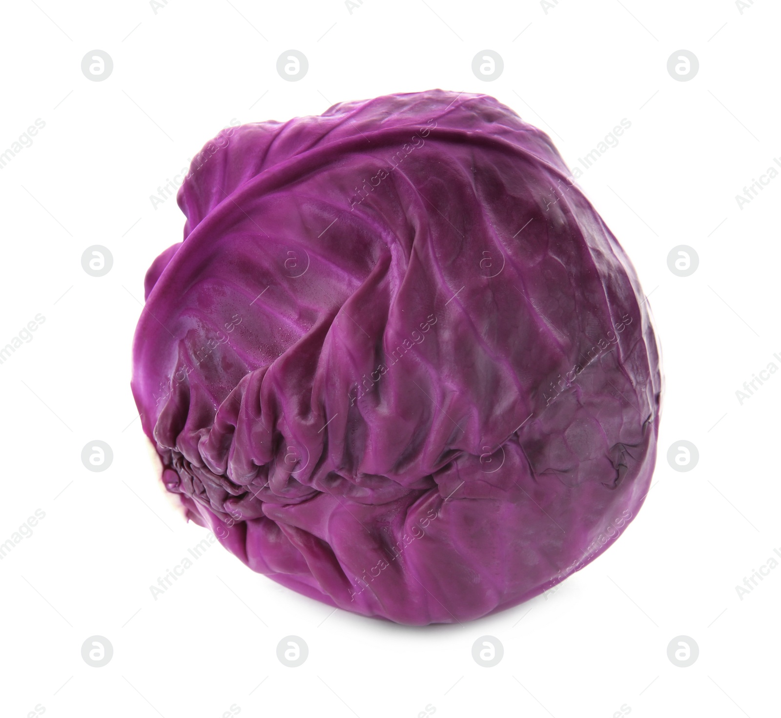 Photo of Whole ripe red cabbage on white background