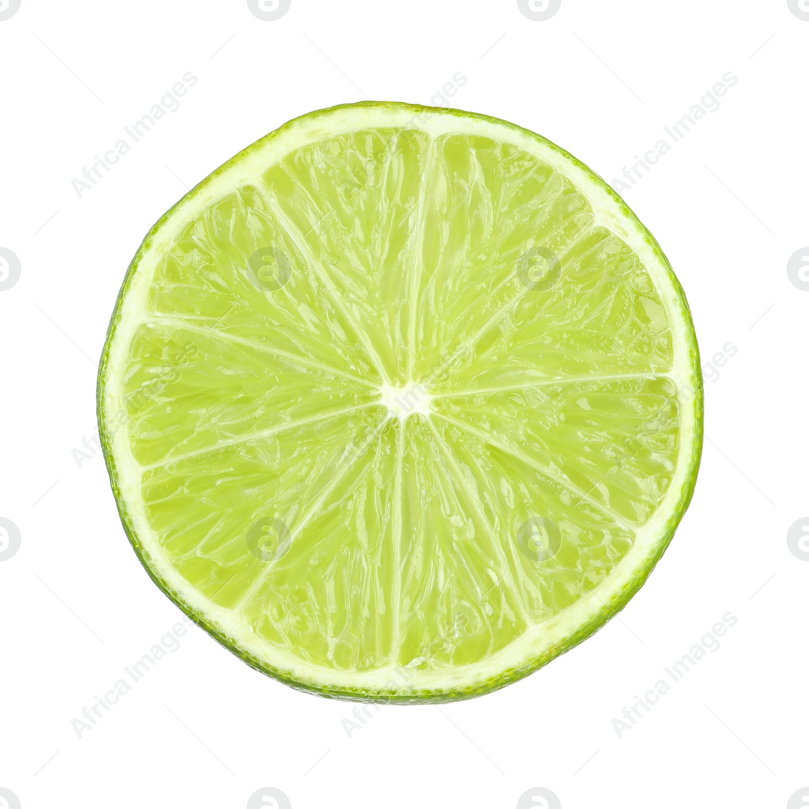 Photo of Slice of fresh green ripe lime isolated on white