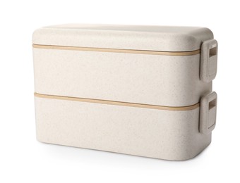 Photo of Eco friendly lunch boxes on white background. Conscious consumption