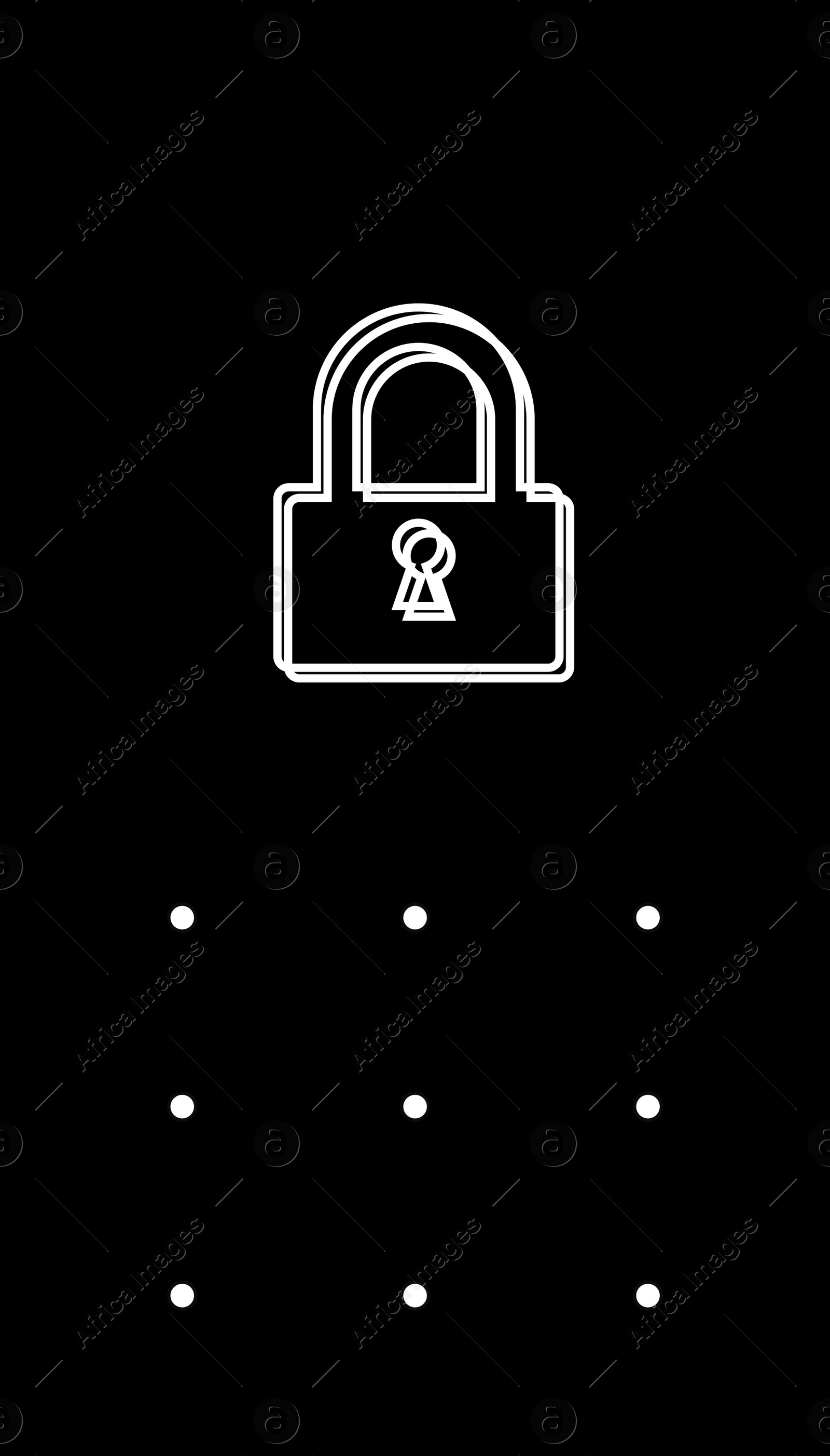 Illustration of Blocked screen of gadget with lock, illustration. Cyber security