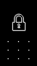 Illustration of Blocked screen of gadget with lock, illustration. Cyber security