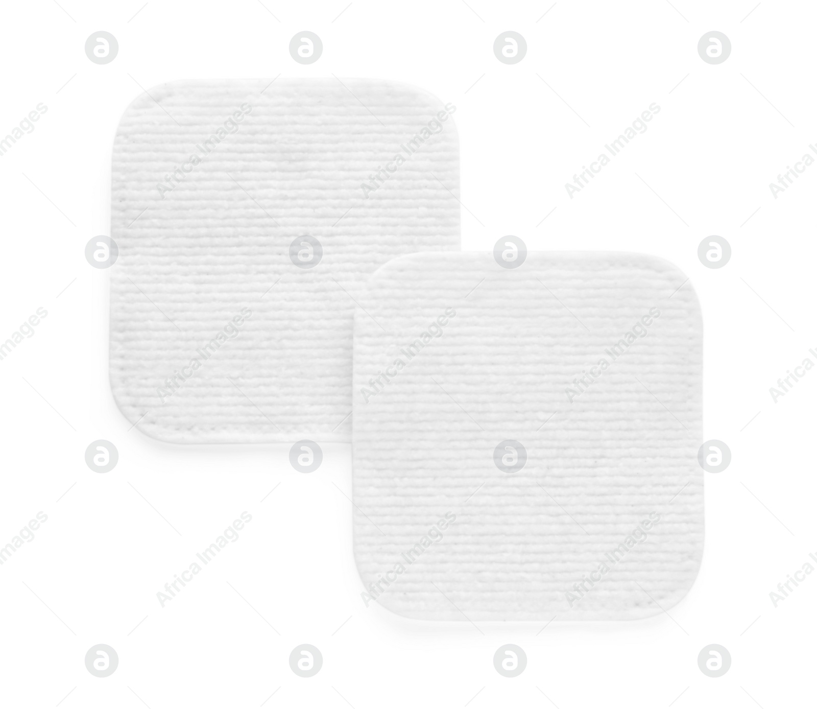 Photo of Soft clean cotton pads on white background, top view