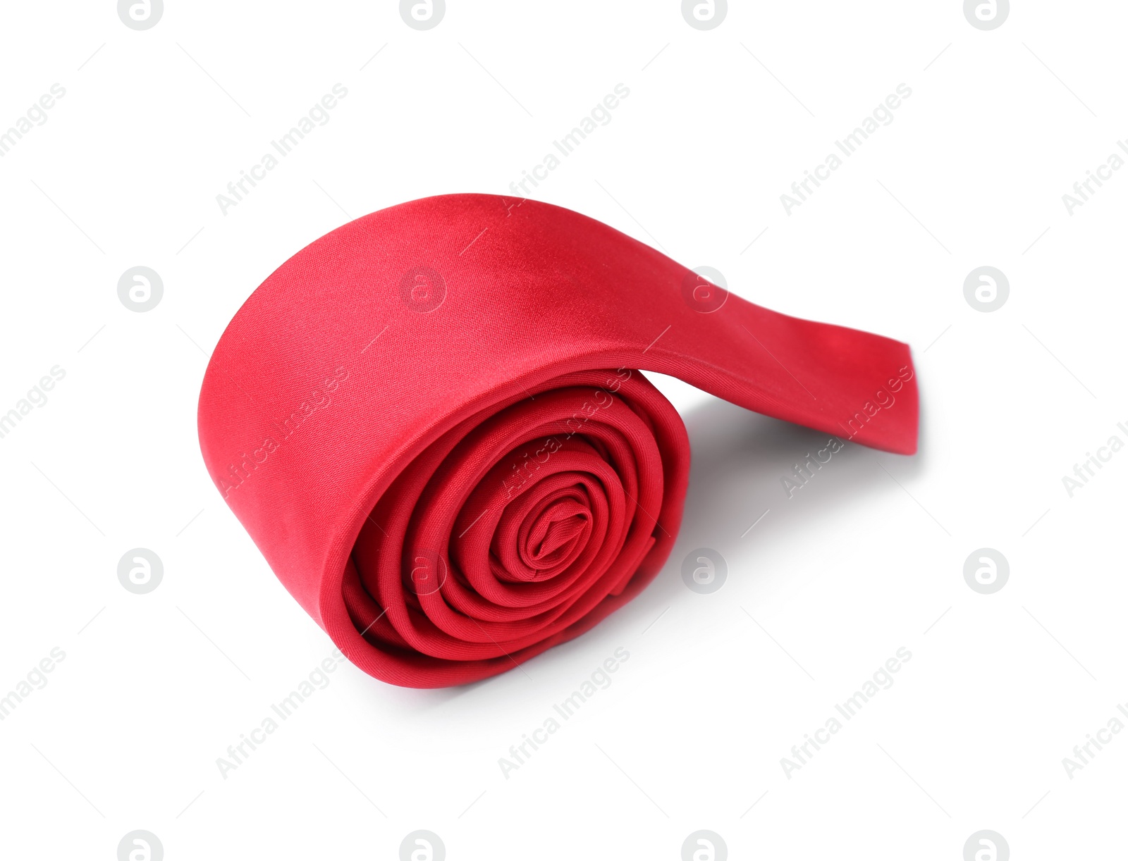 Photo of Classic red male necktie isolated on white