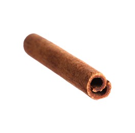 Photo of One aromatic cinnamon stick isolated on white