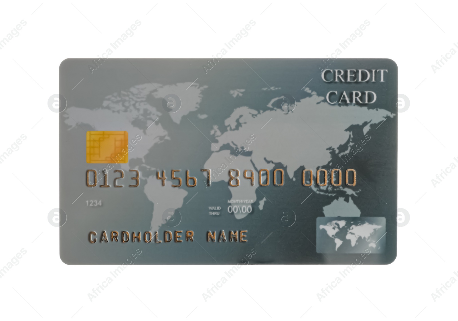 Photo of Grey plastic credit card isolated on white