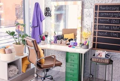 Hairdresser's workplace in salon