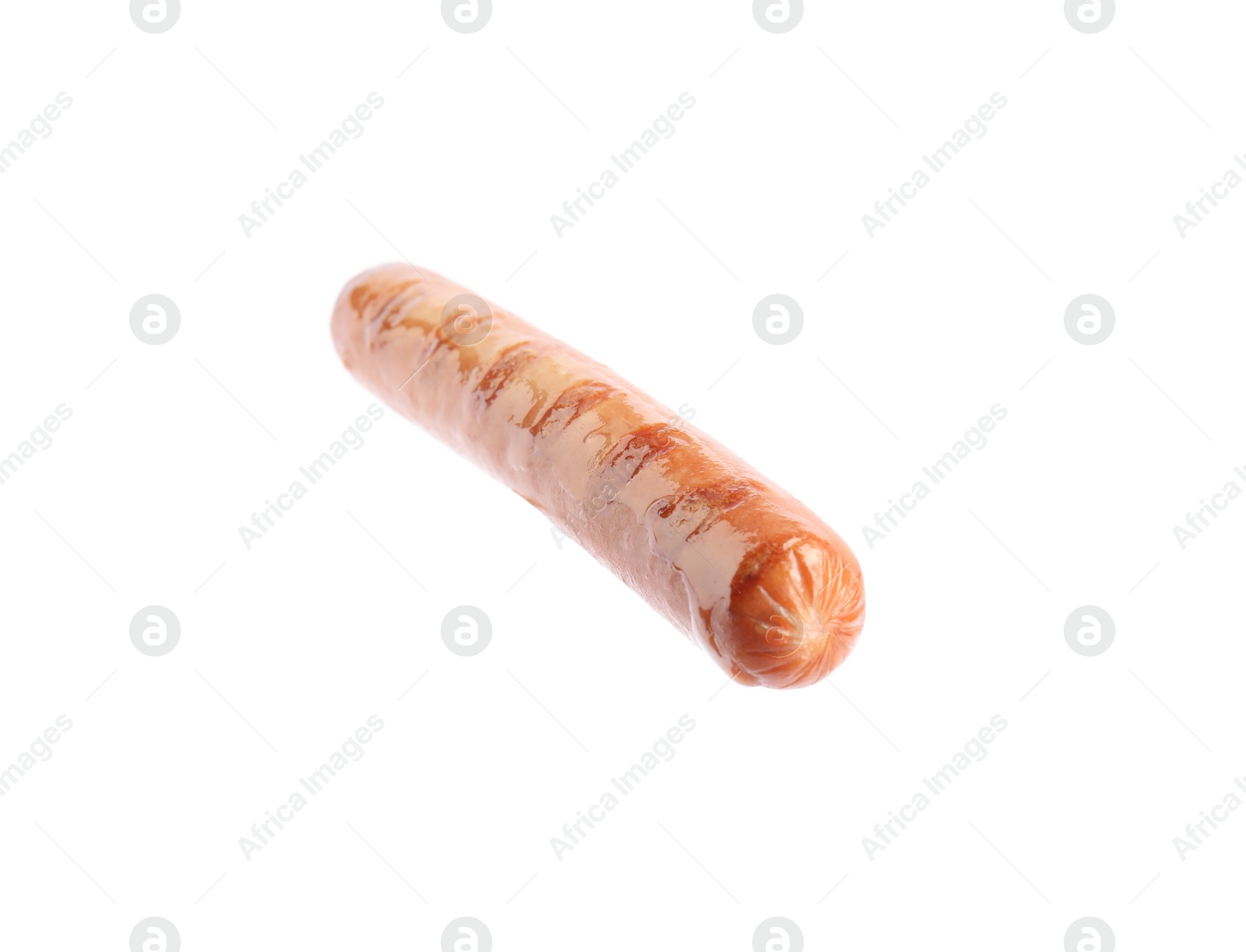 Photo of Tasty fresh grilled sausage isolated on white