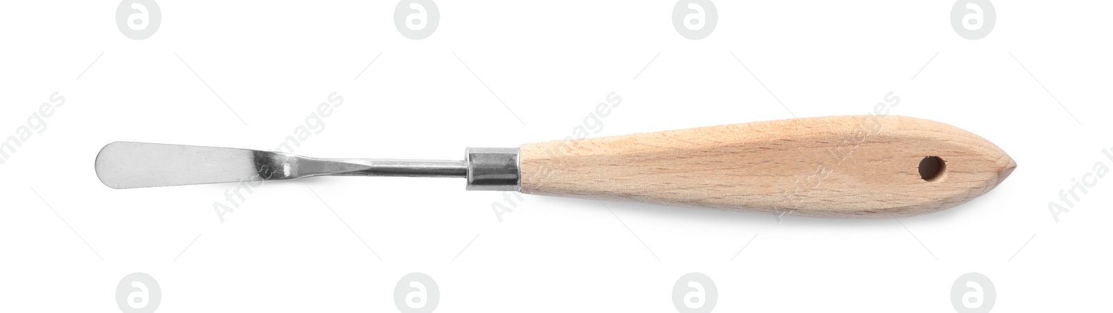 Photo of Skiving knife for leather working isolated on white, top view