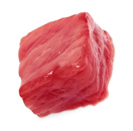 One piece of raw beef isolated on white
