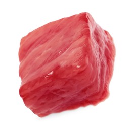 Photo of One piece of raw beef isolated on white