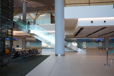 ISTANBUL, TURKEY - AUGUST 13, 2019: Interior of new airport terminal