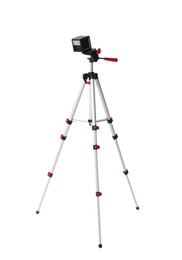 Photo of Laser level with tripod isolated on white