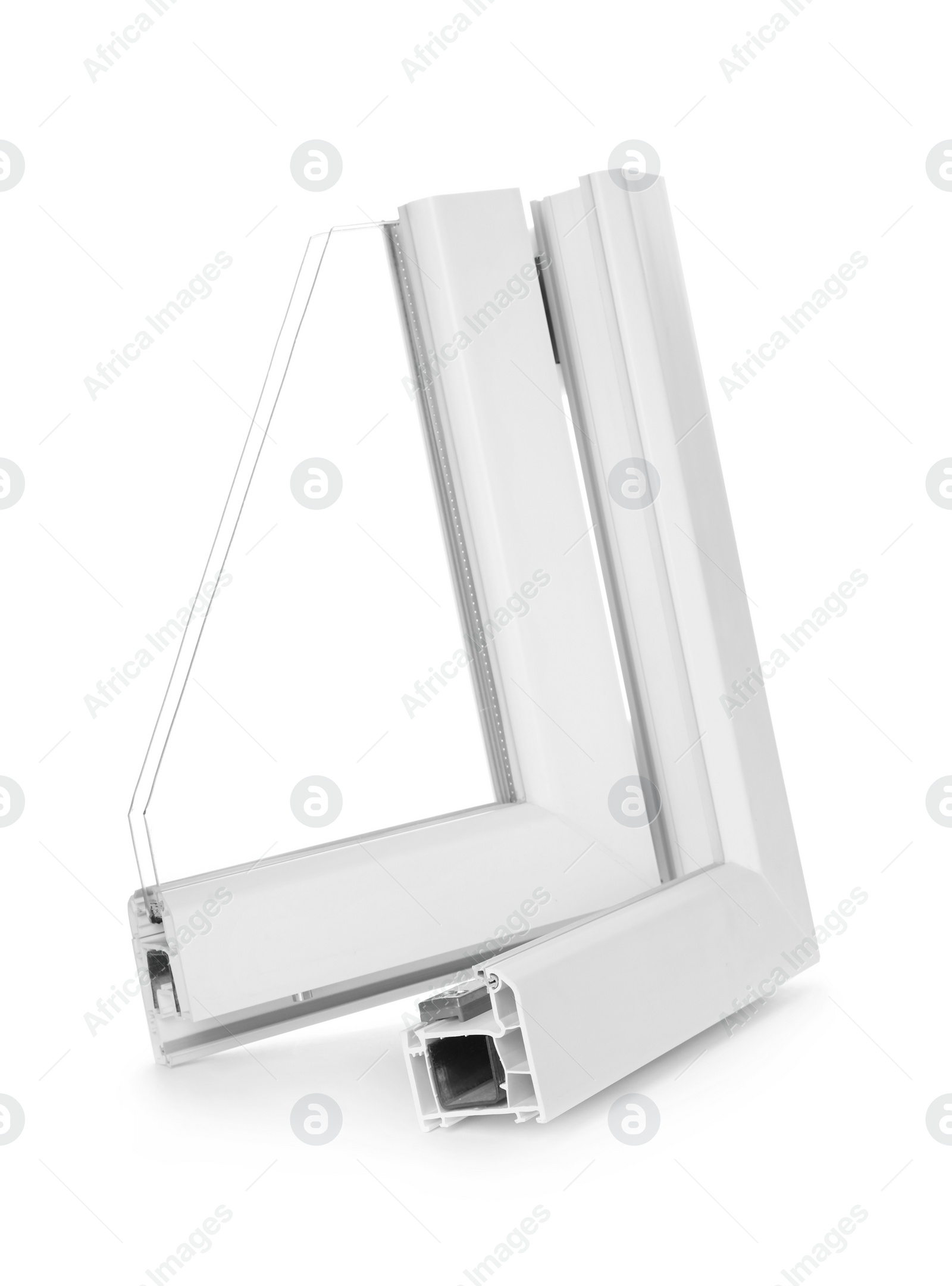 Photo of Sample of modern window profile on white background