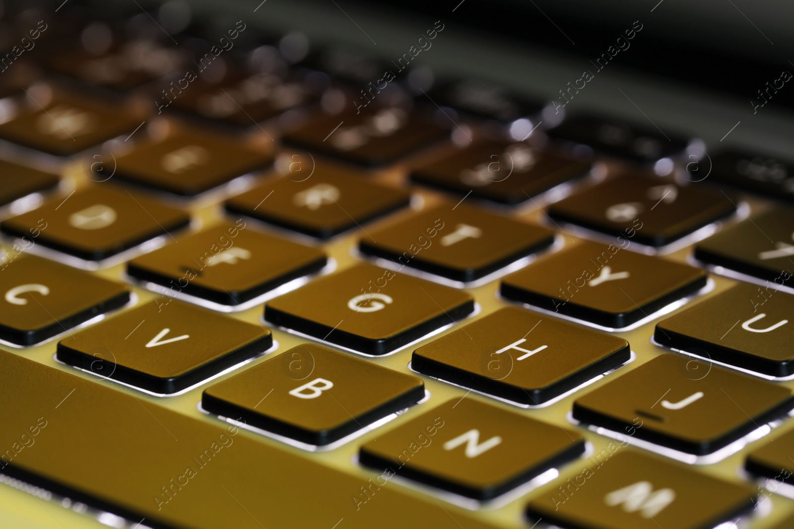 Photo of Closeup view of modern keyboard as background