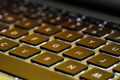 Photo of Closeup view of modern keyboard as background