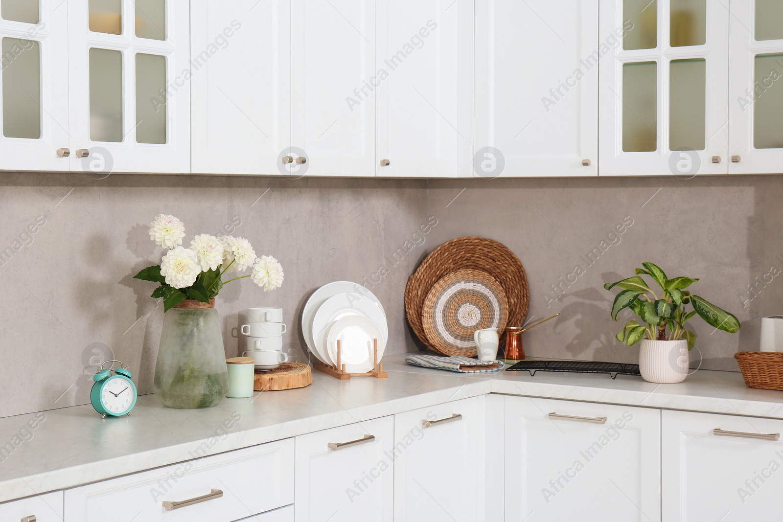 Photo of Beautiful kitchen interior with stylish modern furniture