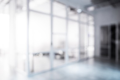 Image of Office interior. Blurred view of comfortable workspace