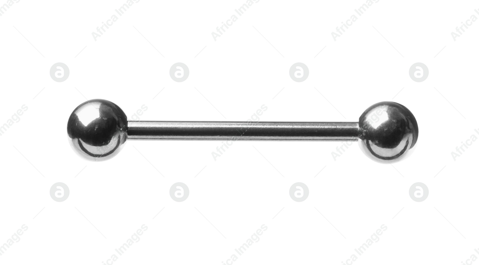 Photo of Piercing jewelry. Straight barbell isolated on white