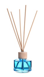 Photo of New reed air freshener on white background