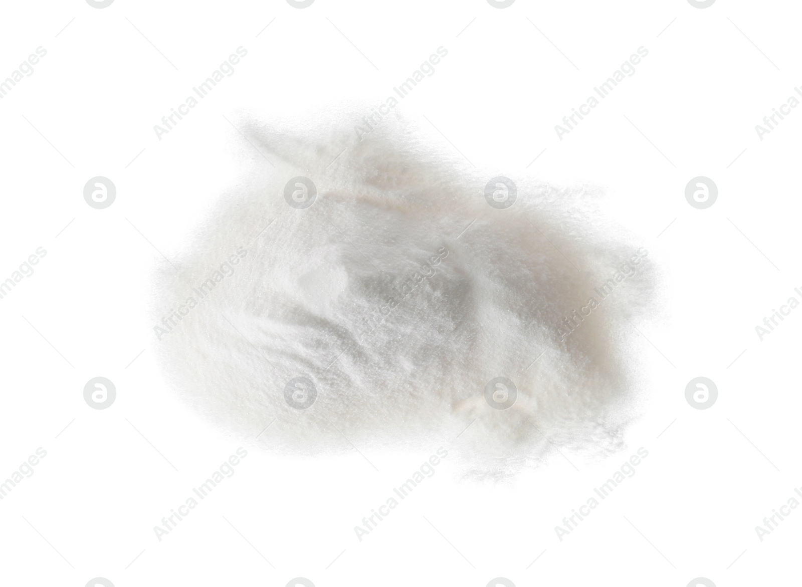 Photo of Pile of baking soda isolated on white, top view