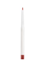 Photo of Lip pencil isolated on white, top view. Cosmetic product