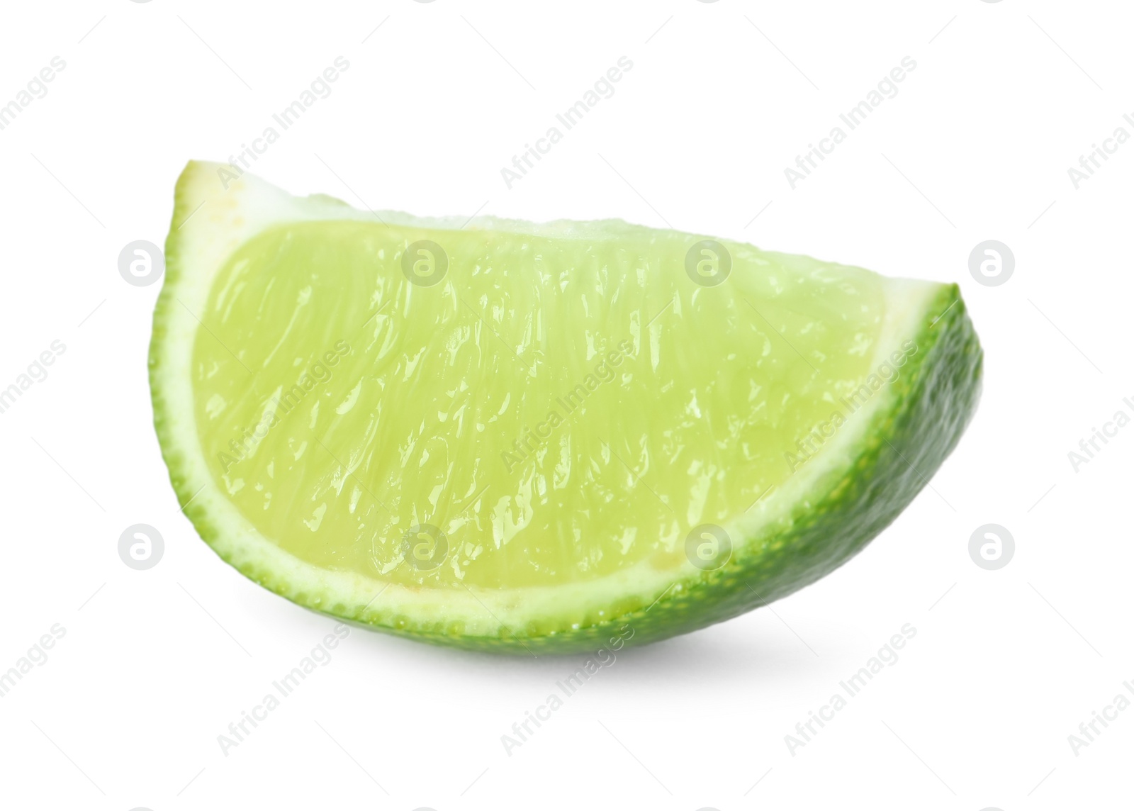 Photo of Slice of fresh green ripe lime isolated on white