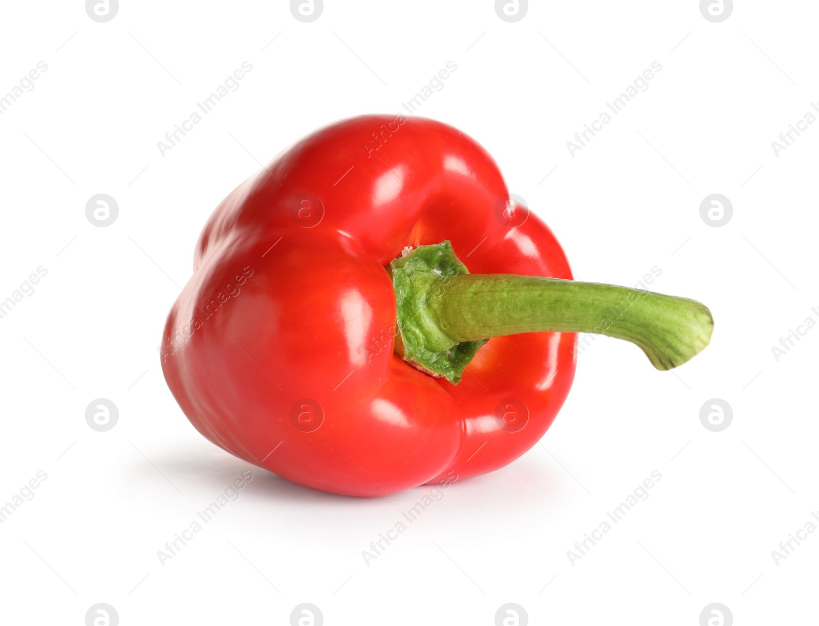 Photo of Tasty ripe red bell pepper on white background