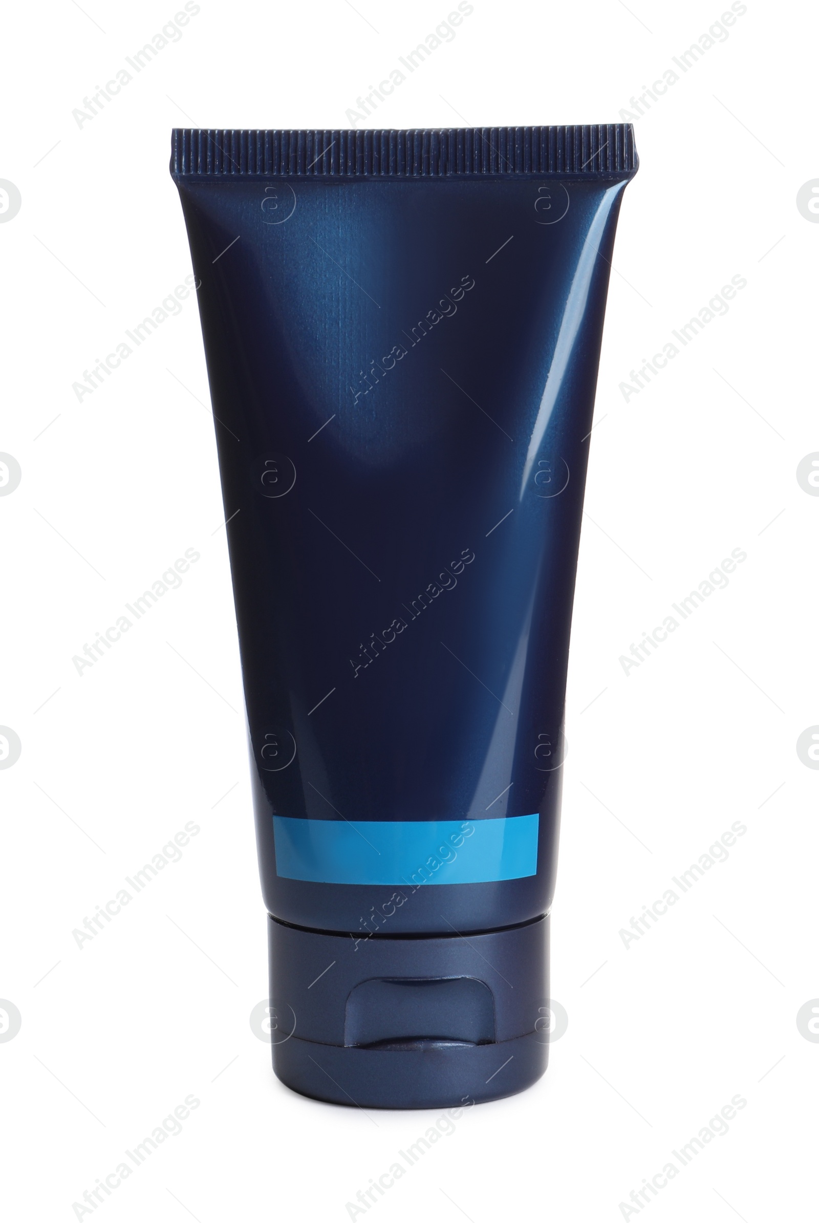 Photo of Tube of men's facial cream isolated on white. Mockup for design