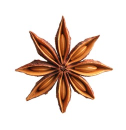 Dry anise star with seeds isolated on white