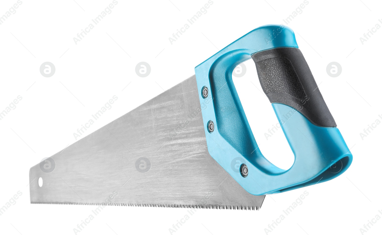 Photo of One saw with color hand isolated on white