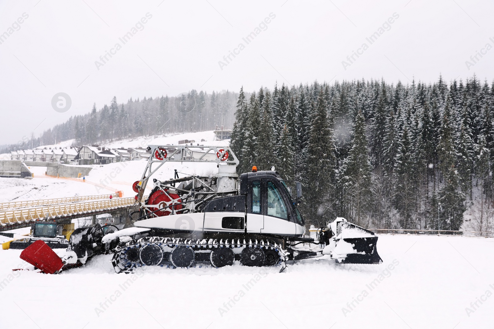 Photo of New modern snow plow at mountain resort