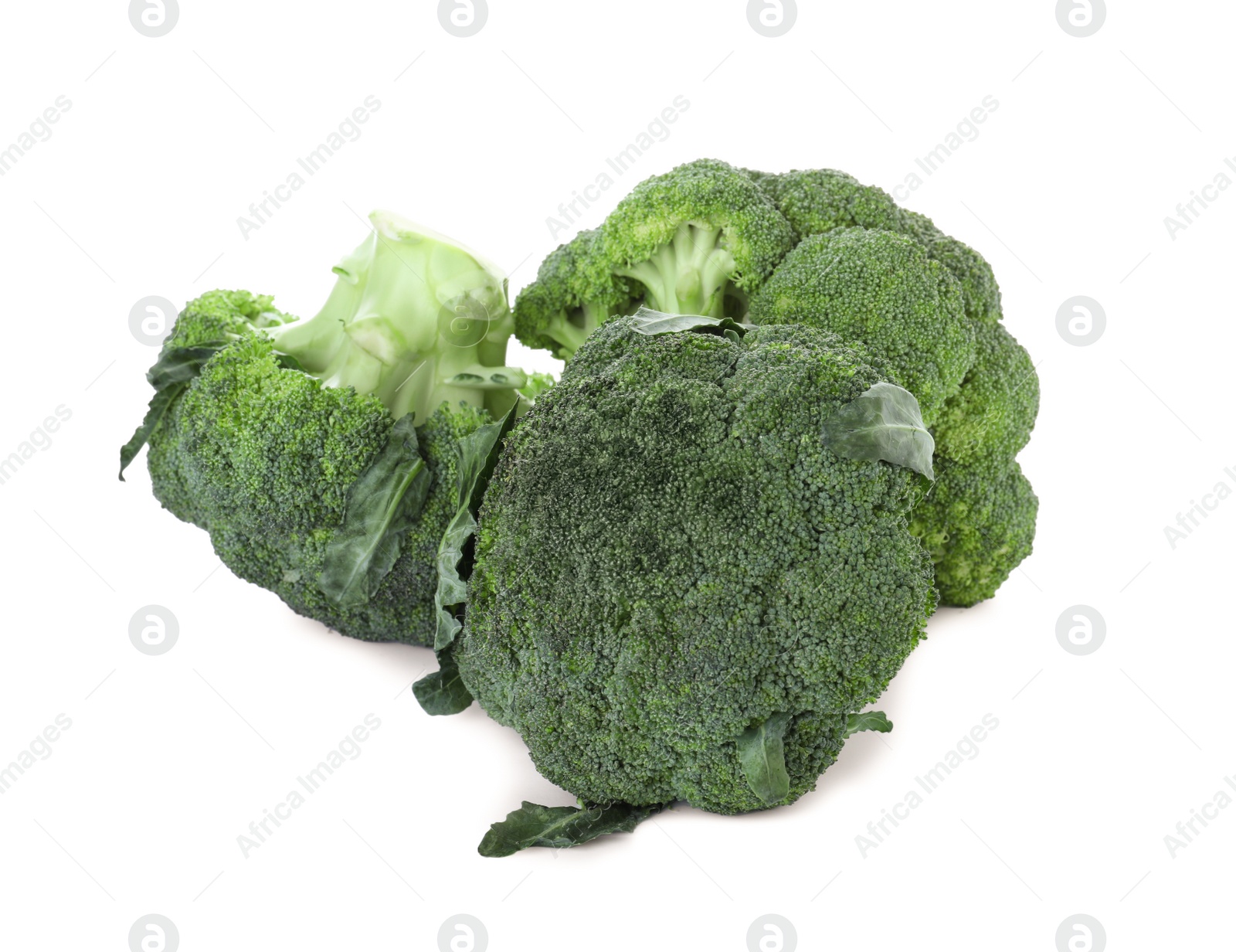 Photo of Fresh green broccoli isolated on white. Organic food