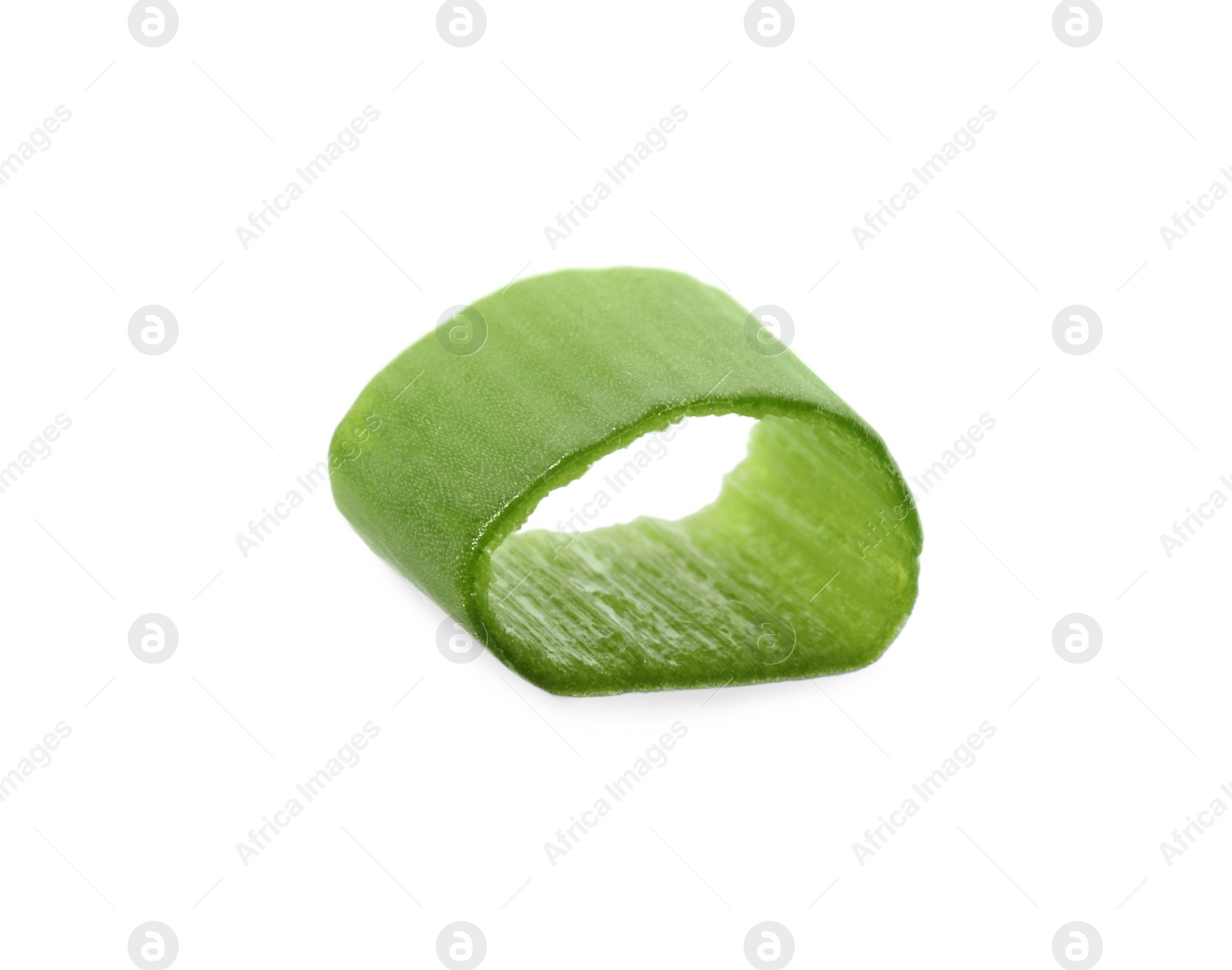 Photo of Piece of fresh green onion isolated on white