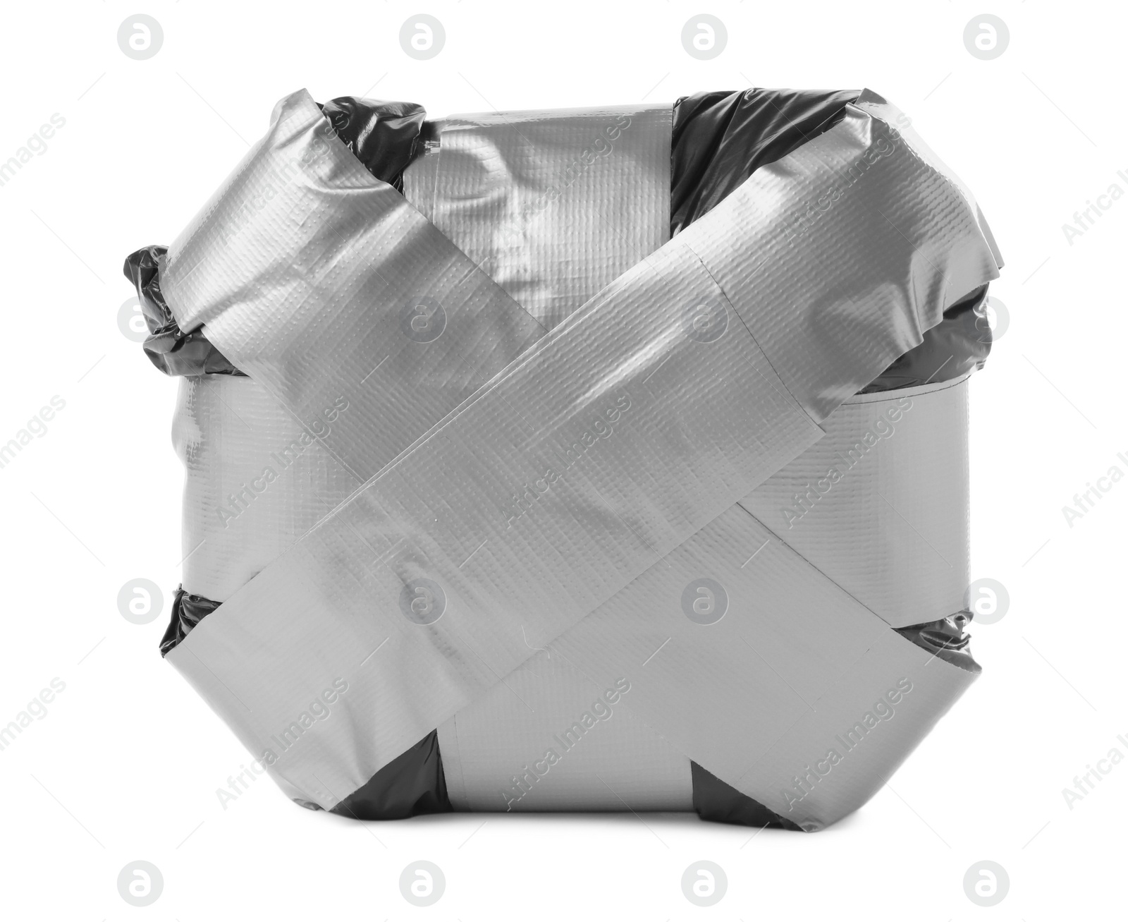 Photo of Package with narcotics isolated on white. Drug addiction