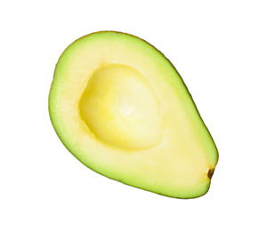 Photo of Half of ripe avocado isolated on white