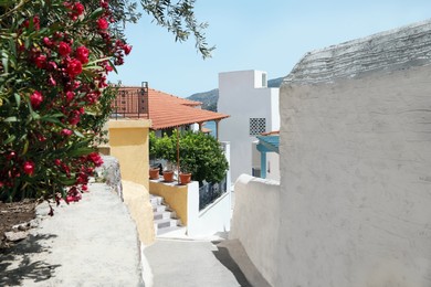 Photo of City street with beautiful buildings on sunny day