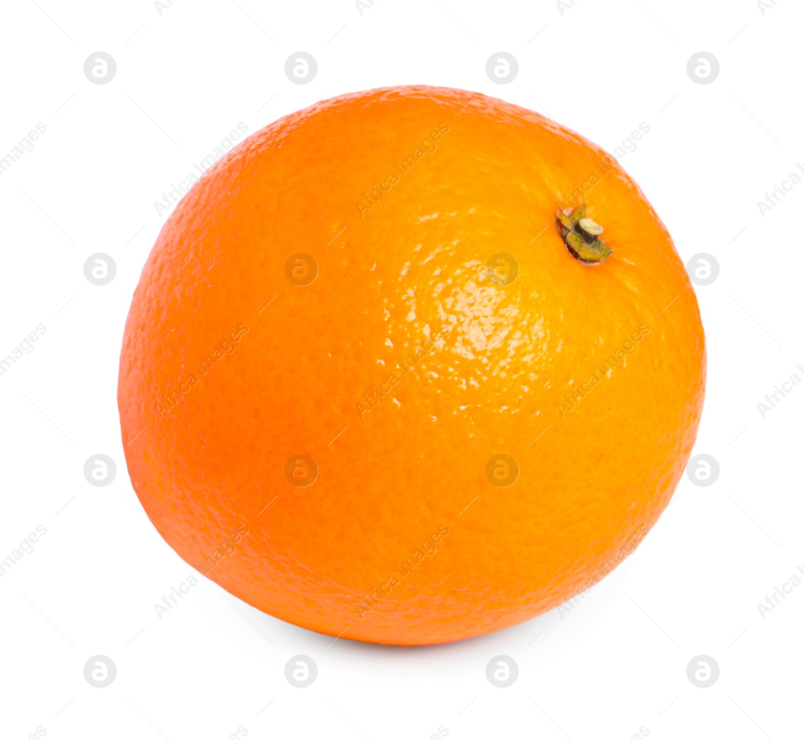 Photo of Citrus fruit. One fresh orange isolated on white