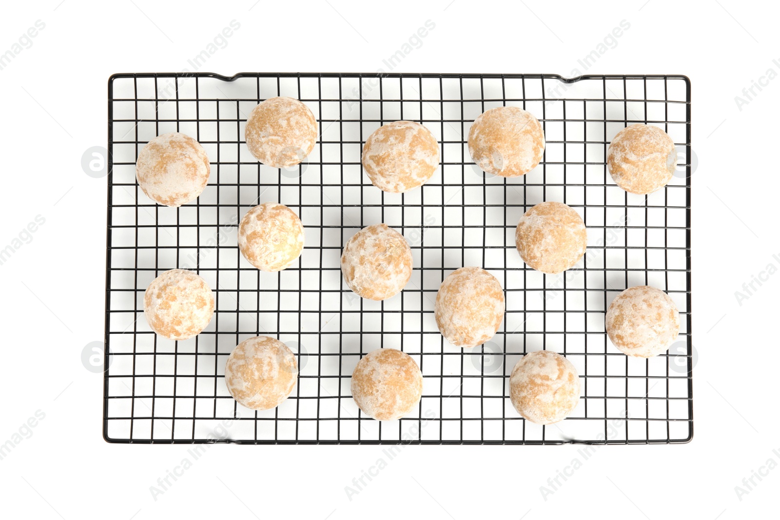 Photo of Tasty homemade gingerbread cookies on white background