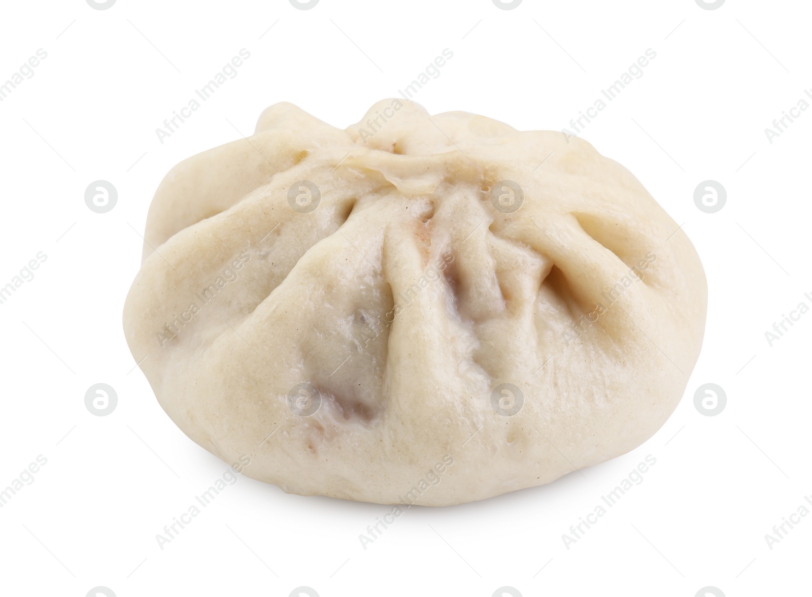 Photo of Delicious bao bun (baozi) isolated on white