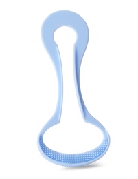 New tongue cleaner for oral care on white background